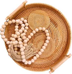 American Style Round Shape Handmade Rattan Coaster in Table Coaster for <b>Dinner</b> Home Decor Accessories - Product Image 3