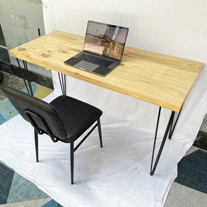 140x60cm <b>Computer</b> <b>Desk</b> with 4cm Thick Pine Wood and Hairpin Iron Legs SPD68157 - Product Image 6
