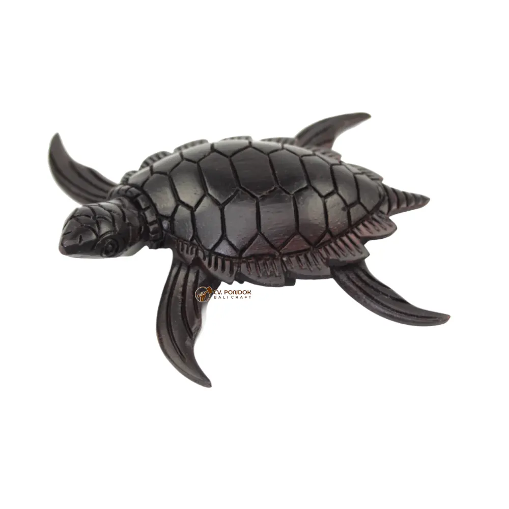 High Quality Decorations Wooden Black Turtle On Wood For Home Decorations Handmade Product From Bali Indonesia