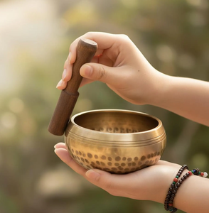 ชามร้องเพลงหิมาลัยทำมือสำหรับตกแต่ง เครื่องดนตรีโยคะ สมาธิ การบำบัดด้วยเสียง สุขภาพทางจิตวิญญาณ เป็นมิตรกับสิ่งแวดล้อม ทำจากโลหะ - Product Image 1