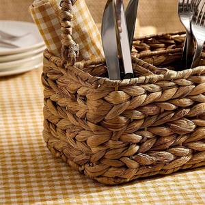 Cesta Porta Cubiertos de Jacinto de Agua Natural, Organizador de Utensilios de Mimbre Hecho a Mano, Almacenamiento de Cubiertos para la Encimera de la Cocina - Product Image 2