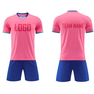 Fourniture d'usine Ensemble de football pour jeunes imprimé personnalisé Maillots inspirés des clubs de football français Vêtements de football durables et écologiques - Product Image 2