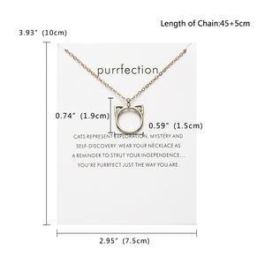 Collier pour femmes, bijoux pour filles, pendentif en or plaqué, cadeau créatif tendance, charme porte-bonheur, équilibre du karma, faire un vœu, carte - Product Image 5