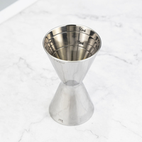 Jigger de barman sans soudure en acier inoxydable 304, finition miroir, 30/45 ml, double mesure avec échelle gravée ML OZ pour bar
