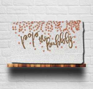 Pop The bubble White Champagne sac à main de mariage avec chaîne et perles - Product Image 3