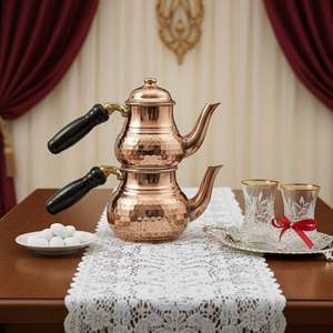 Small Copper Groom's <b>Teapot</b> <b>Set</b> for Tea Serving - Product Image 1