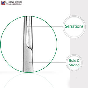 Pinzas Kelly, pinzas hemostáticas, instrumento quirúrgico curvo de 8 pulgadas, uso médico veterinario, pinzas de bloqueo, manejo de tejidos - Product Image 5