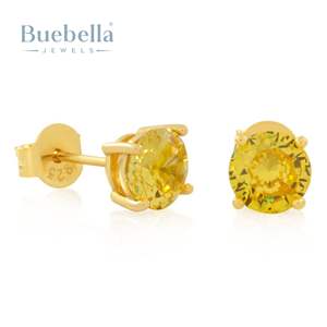 Style Offre Spéciale 925 Argent 18k Or Massif Jaune Brillant-Cut Boucles D'oreilles Pour Hommes Fine Jewelry Boucles D'oreilles - Product Image 1