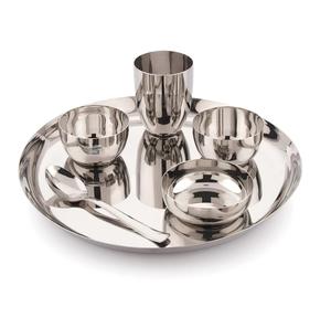 Juego Thali martillado de bajo precio para accesorios de cocina Juego de vajilla Thali pulido plateado a precios asequibles. - Product Image 5