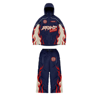 Setelan Training Pria Kasual Logo Kustom Solid Windbreaker Reflektif Jogging Bahan Nilon Musim Dingin Bernapas Tahan Angin Ramah Lingkungan