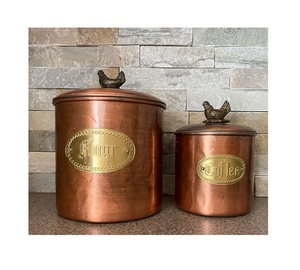 Juego de 4 recipientes de cobre puro antiguo estándar con calidad superior y forma y tamaño personalizados para uso doméstico - Product Image 4