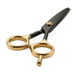 Tijeras de Peluquería Profesionales de 6 Pulgadas, Acero Inoxidable, Mango Negro y Dorado, Tijeras para Cortar Cabello en Salón - Product Image 4