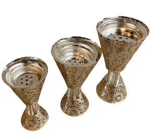 Diffuseur moderne d'aromathérapie et d'encens de table Brûleur Bakhoor de meilleure qualité Porte-encens en métal argenté Brûleur de parfum - Product Image 4