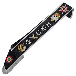สายสะพายพิธีกรรมสก็อตแลนด์ของสมาคมเมสัน ระดับ 30 ปักลายด้วยมือ - Product Image 1