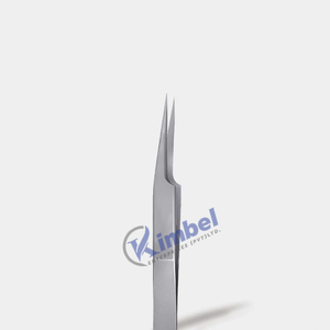 Pince à épiler droite d'extension de cils de type A en acier inoxydable de vente chaude qualité de salon avec pointe de fibre pour l'application de cils - Product Image 3