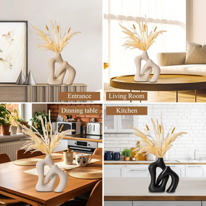 Florero minimalista moderno blanco, sala de estar jarrón de aluminio para, dormitorio, bar, adornos de decoración del hogar - Product Image 3