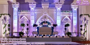 Traditional Indian Wedding Mogul Stage Stylish Wedding Fiber Rajwada Stage Set 2016 New <b>Model</b> Fiber Carved Stage Decor Germany - Product Image 5