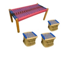 Ensemble de patio en rotin naturel/Ensemble d'extérieur en rotin synthétique/Meubles en rotin écologiques Ensemble d'assise en rotin de style Boho Ensemble d'extérieur rustique