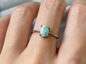 Natural Blue Larimar <b>925</b> Sterling <b>Silver</b> Gemstone <b>Ring</b> ~ Handmade Jewelry ~ Natural Stone ~ Blue Larimar <b>Ring</b> Gift for Her - Product Image 2