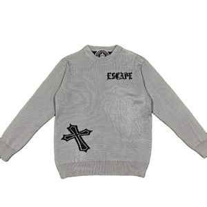 Knitwear Manufacturer Custom Design Logo <b>Cardigan</b> Ribbed Crew Neck Coarse Wool Knitted Jumper Sweater Men Autumn - Product Image 1