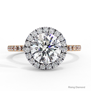 3,0 Ct Cut Lab Grown CVD Diamond Anillo de compromiso Estilo bohemio IGI Certified Yellow Gold Halo Set para su regalo de aniversario - Product Image 5