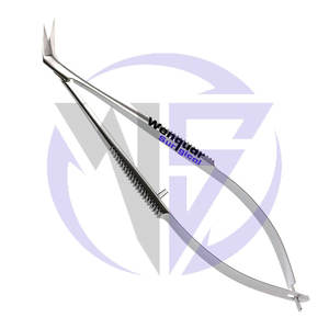 Ciseaux corneaux Castroviejo en acier inoxydable, courbés et droits, à pointe fine, instruments de microchirurgie ophtalmique, outils de chirurgie oculaire - Product Image 2