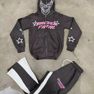 ชุดวอร์มเข้ารูปมีฮู้ดสำหรับผู้ชายชุดวิ่งจ๊อกกิ้งแบบเรียงซ้อนแบบรูดซิปได้ - Product Image 1