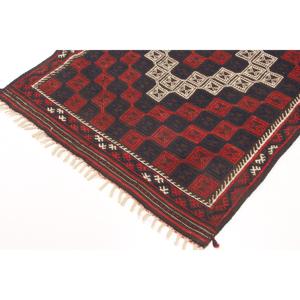 Vintage Turkish Accent Rug 3.5x5.1 ft, <b>Red</b> <b>Wool</b> Rug - Product Image 2