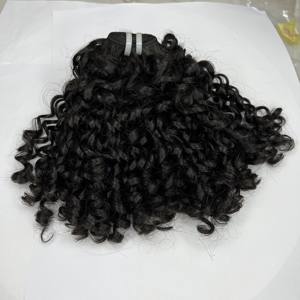 Vente en gros d'extensions de cheveux tissés bouclés noirs courts bruts toutes cuticules alignées machine de qualité vierge de cheveux humains vietnamiens double - Product Image 5