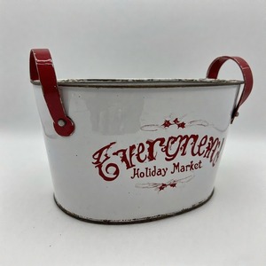 Planteur de jardin de fougère givrée pour les entrées de Noël Fabriqué avec une texture galvanisée pour les fleurs et la verdure de vacances - Product Image 5