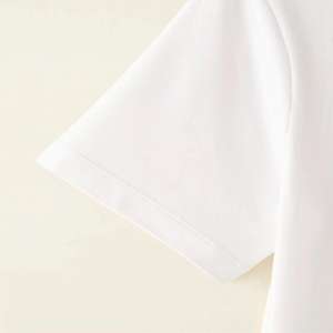 Camiseta deportiva informal de moda para mujer Cómoda algodón Spandex Manga corta Botón O-cuello - Product Image 2