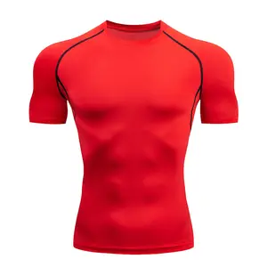 Erkekler sıkıştırma gömlek iç çamaşırı Baselayer uzun kollu vücut geliştirme Tops yeni stil erkek koşu tişörtü egzersiz termal T Shirt