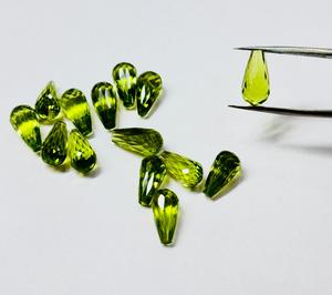 Peridoto Natural 6x12mm Gotas de lágrima Corte de lujo Fabricante de piedras preciosas Precio al por mayor Semi piedras sueltas Joyería - Product Image 5