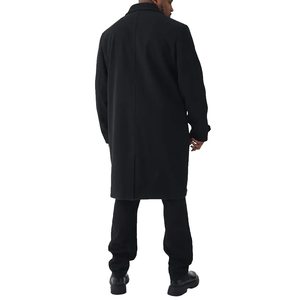 เสื้อโค้ทกระดุมยาวของผู้ชายสีดำเสื้อโค้ทผ้าวูลกระดุมสองแถวแบบคลาสสิกสั่งทำสำหรับฤดูหนาว - Product Image 6