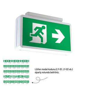 ไฟส่องป้ายทางออกฉุกเฉินแบบสองด้าน รุ่น Z ขนาด 75 x 500 x 250 มม. หลอดไฟ LED 220V สำหรับภายนอกอาคาร มาตรฐาน IP65 - Product Image 1