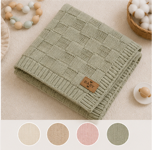 Wholesale Baby Knitted Blankets Soft Breathable Cotton Cable Knit Infant Nursery Receiving Blanket Supplier From Denizli Turkey - Product Image 3