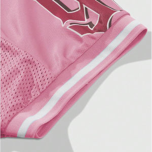 Camiseta de malla rosa para hombre, camiseta personalizada 97 con estampado de gran tamaño Vintage, ropa de calle con cuello en V, Top deportivo transpirable estilo Hip Hop - Product Image 5