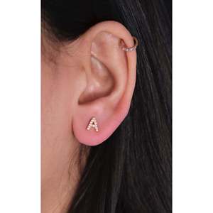 ต่างหูเพชรเม็ดเดี่ยวแบบเรียบง่าย - Product Image 4