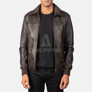Veste classique en cuir de vachette véritable pour hommes Logo personnalisé Style de la rue pour tailles personnalisées Top vestes pour hommes tendance - Product Image 1