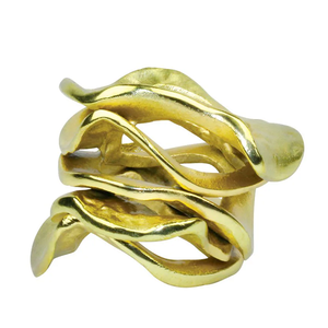 แหวนรองกระดาษเช็ดปากโลหะ ดีไซน์เนอร์ คุณภาพเยี่ยม ทำด้วยมือ ที่ใส่กระดาษเช็ดปากรูปทรงเรขาคณิต ขายส่ง - Product Image 1