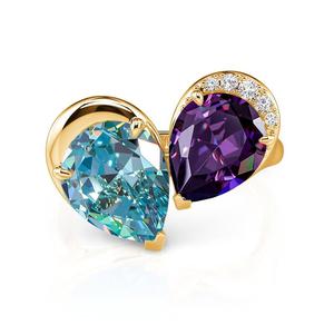 Jeulia Elegance Double Pear Toi Et Moi Cocktail Fashion <b>Ring</b> - Product Image 1