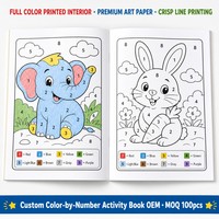 Impression personnalisée de livres de coloriage pour enfants, OEM, numérotés, sur papier d'art animalier, couleur intégrale, faible MOQ, livraison rapide