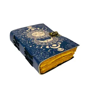 Sun & Moon Vintage Journal Leather Journal For Women Large Leather Journals Book Of Shadows Sketchbook Dekle edge paper 7x5