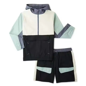 Stylish Comfortable Wholesale Price Casual Wear Nylon Windbreaker Hoodies Shorts Set Men Latest Designs Windbreaker Apparel - Product Image 1