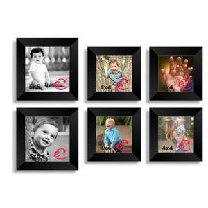 ECraftIndia - Juego de 6 Marcos de Fotos Negros Clásicos Hechos a Mano, 4x6, Vidrio Sintético, Collage de Pared de Recuerdos, Impresión de Logotipo Personalizable - Product Image 5
