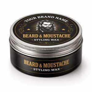 Cera para Peinar Barba y Bigote de Marca Privada para Hombre, Fijación Fuerte y Brillo Natural, Cera para el Cuidado del Vello Facial, Venta al por Mayor a Granel OEM - Product Image 1