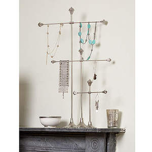 Nuevo soporte de joyería de Metal decorativo bastidores chapado en oro en forma de T soporte de exhibición largo joyería collar pulsera titulares - Product Image 3