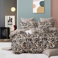 Vente en gros Ensemble de housse de couette moderne à imprimé léopard Literie douce et agréable pour la peau comprenant 1 housse de couette et 2 taies d'oreiller