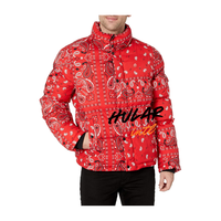 HULAR INTL Blouson d'hiver personnalisé style Hip Hop Streetwear Vintage à capuche imperméable avec revêtement lettré grande taille pour homme