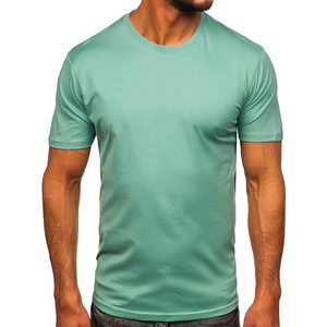 เสื้อยืดคอกลมแขนสั้นทรงเข้ารูปสำหรับผู้ชาย สีพื้น ผ้าเจอร์ซีย์คอตตอนระบายอากาศ เป็นมิตรกับสิ่งแวดล้อม สไตล์สตรีทแวร์ลำลอง - Product Image 4